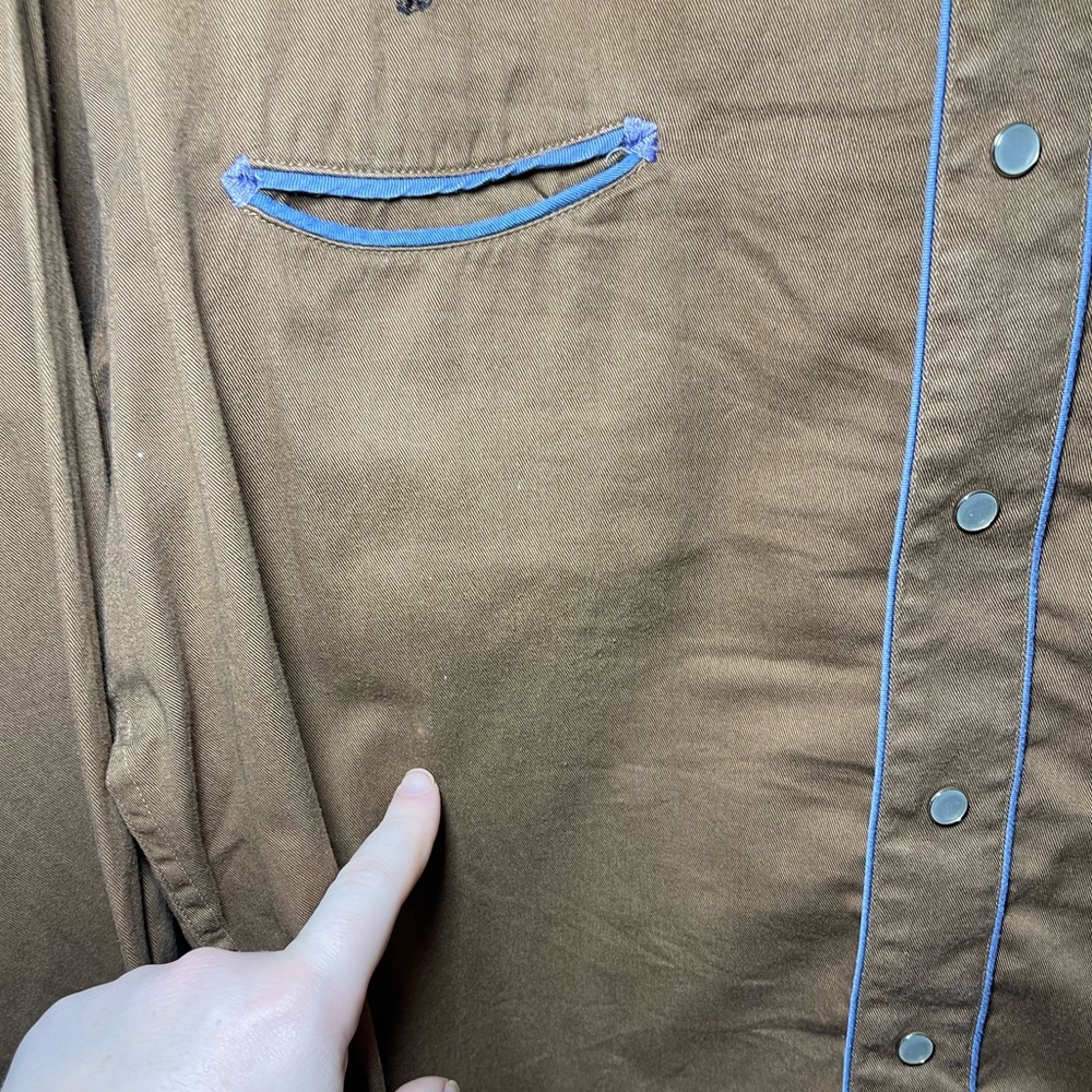 Western Express Men’s Brown Rodeo bullrider Embroidered shirt in L - Picture 6 of 9